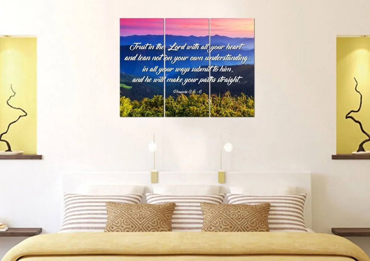 Proverbs 35-6 #3 Niv Trust In The Lord Christian Scripture Wall Art Canvas - Christian Canvas Wall Art