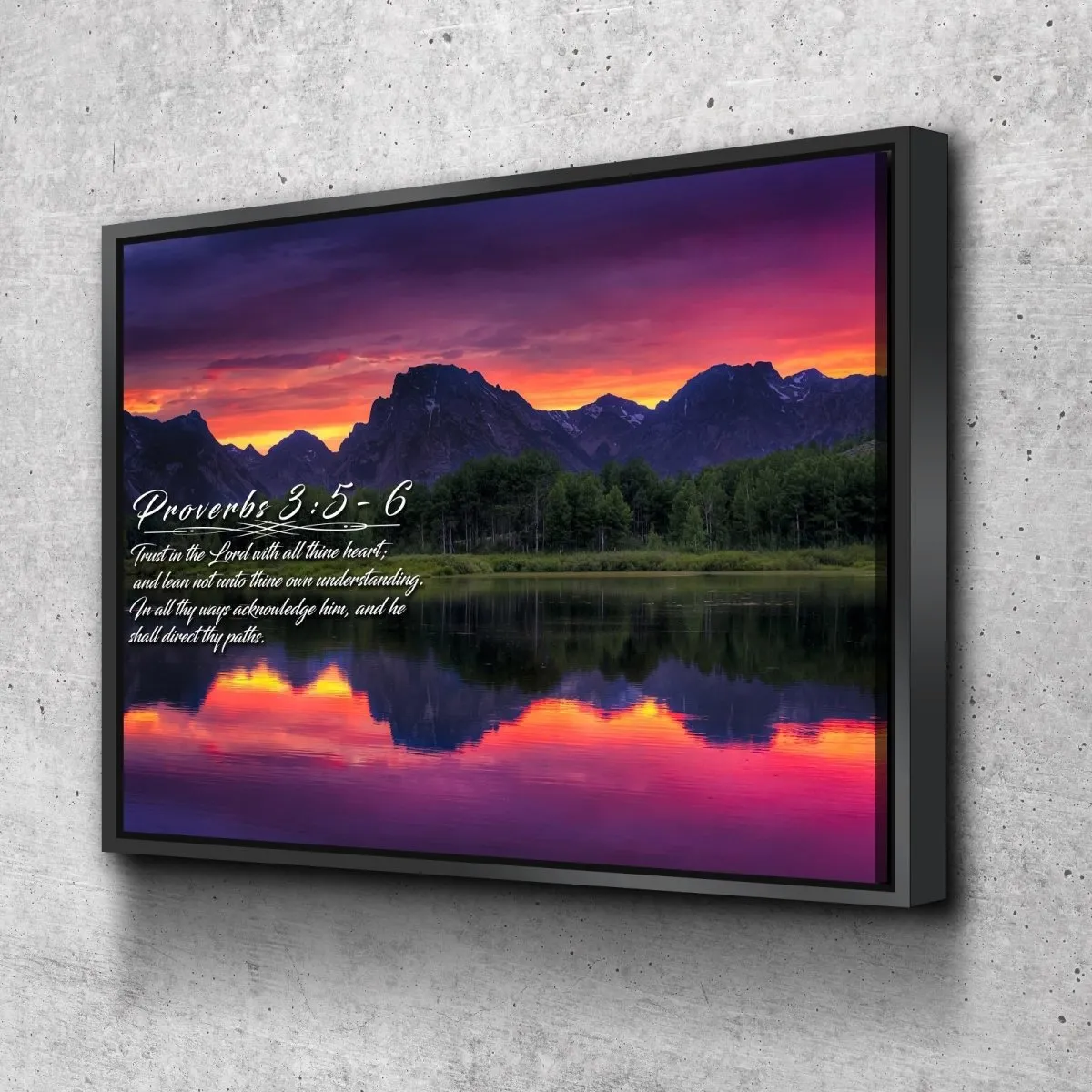 Proverbs 35-6 #34 Kjv 'Trust In The Lord With All Thine Heart' Christian Scripture Wall Art Canvas - Christian Canvas Wall Art