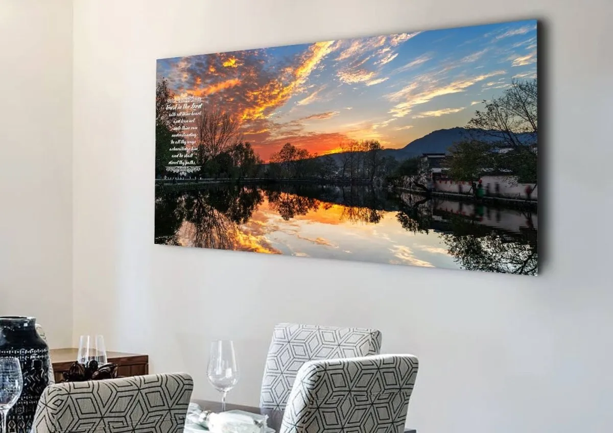 Proverbs 35-6 #47 Kjv 'Trust In The Lord With All Thine Heart' Christian Scripture Wall Art Canvas - Christian Canvas Wall Art