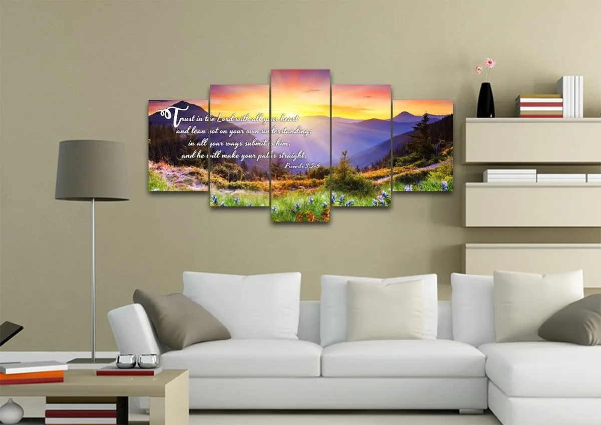 Proverbs 35-6 Niv Trust In The Lord Christian Scripture Wall Art Canvas