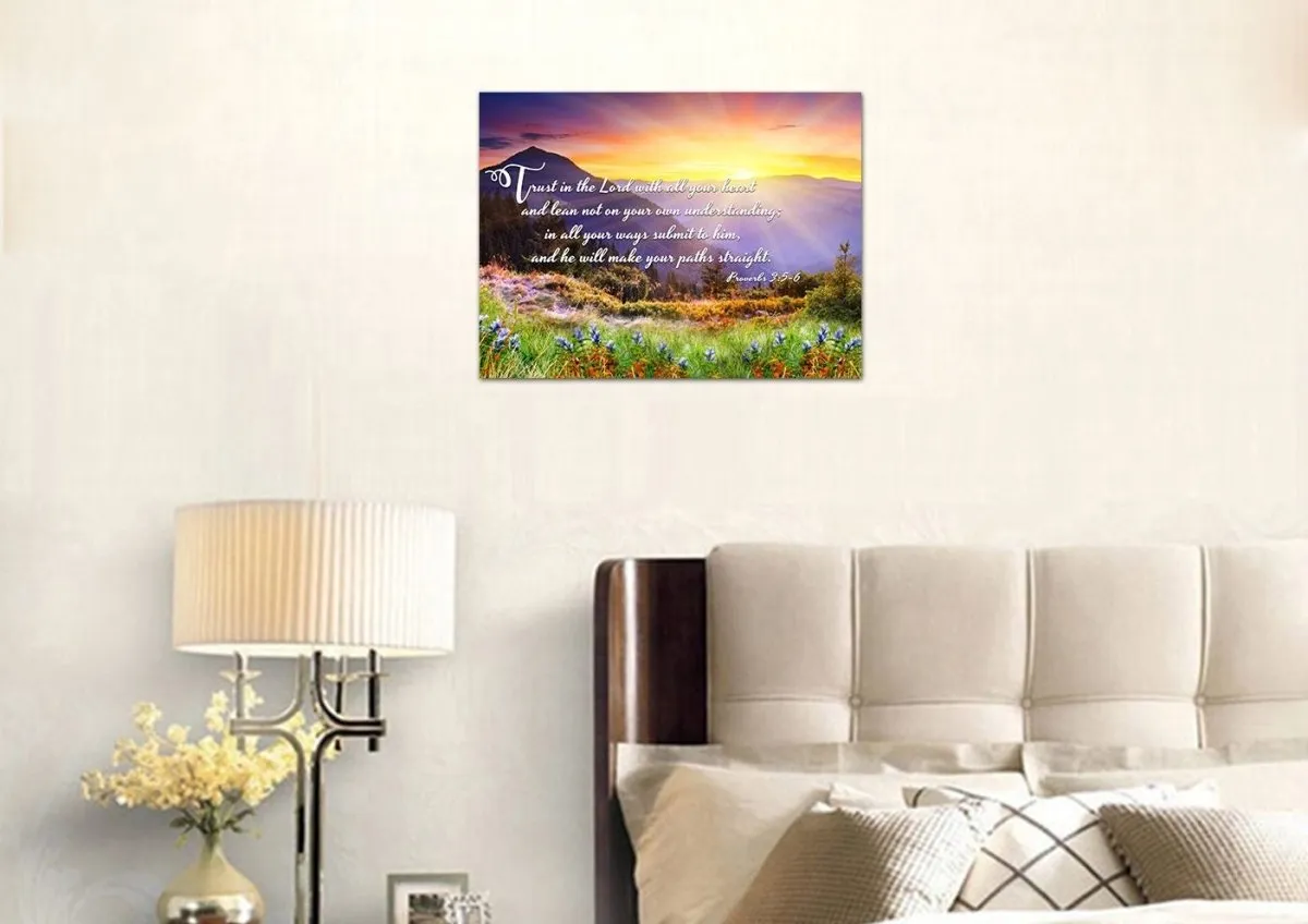 Proverbs 35-6 Niv Trust In The Lord Christian Scripture Wall Art Canvas
