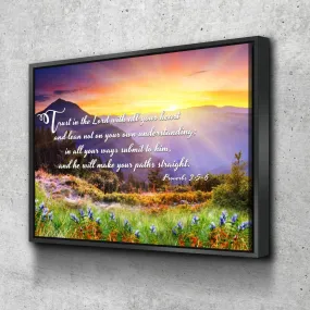 Proverbs 35-6 Niv Trust In The Lord Christian Scripture Wall Art Canvas