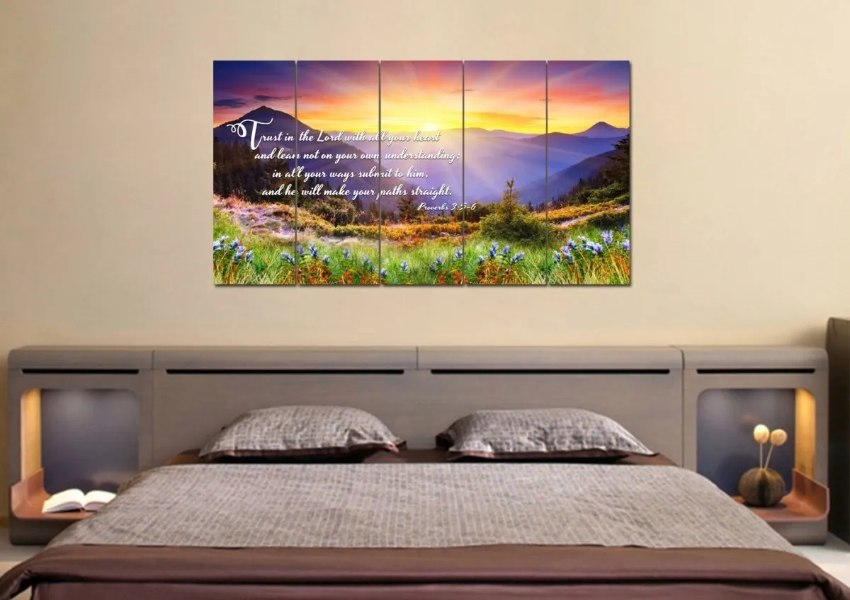 Proverbs 35-6 Niv Trust In The Lord Christian Scripture Wall Art Canvas