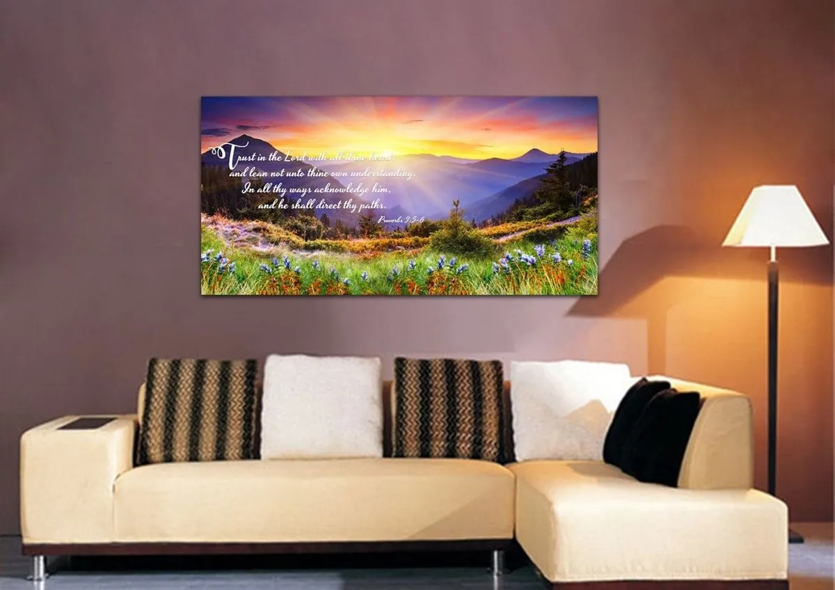 Proverbs 35-6 Niv Trust In The Lord Christian Scripture Wall Art Canvas