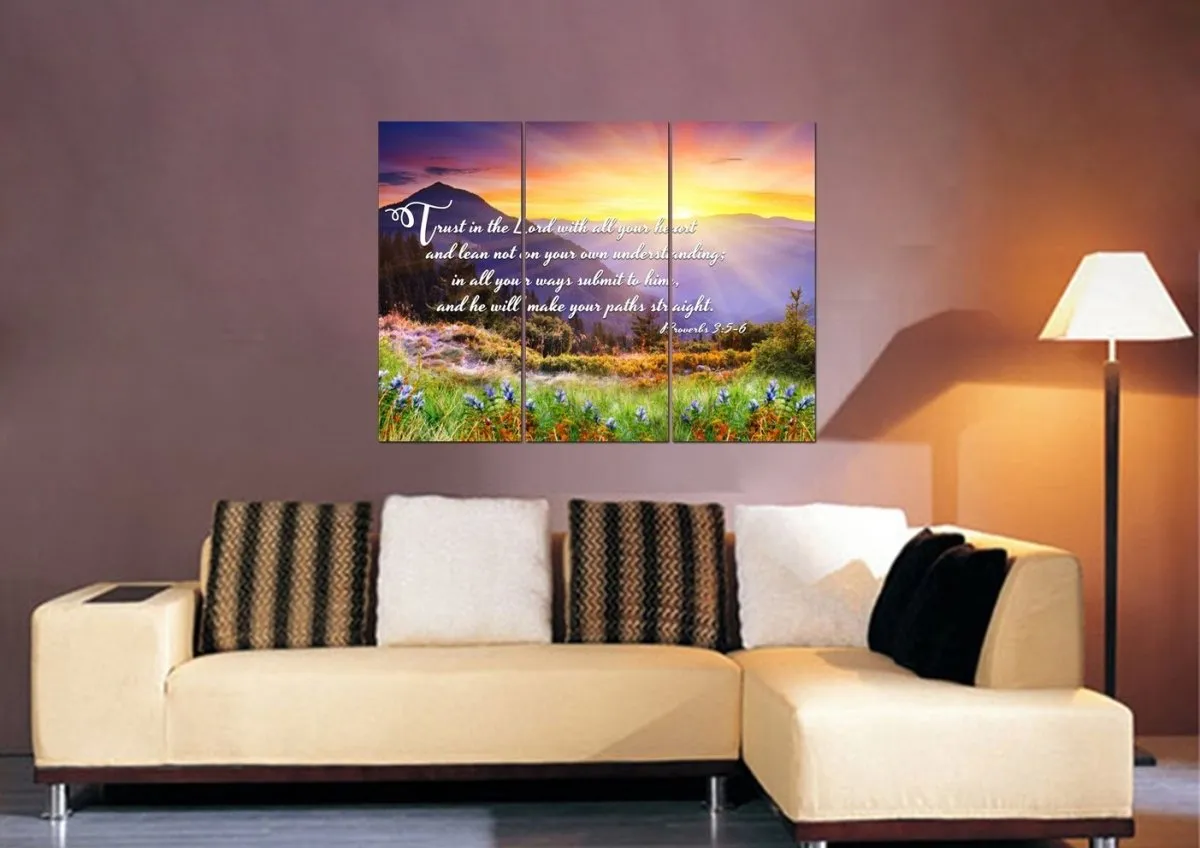 Proverbs 35-6 Niv Trust In The Lord Christian Scripture Wall Art Canvas