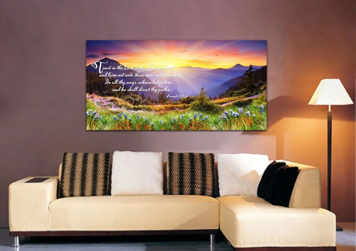 Proverbs 35-6 Niv Trust In The Lord Christian Scripture Wall Art Canvas
