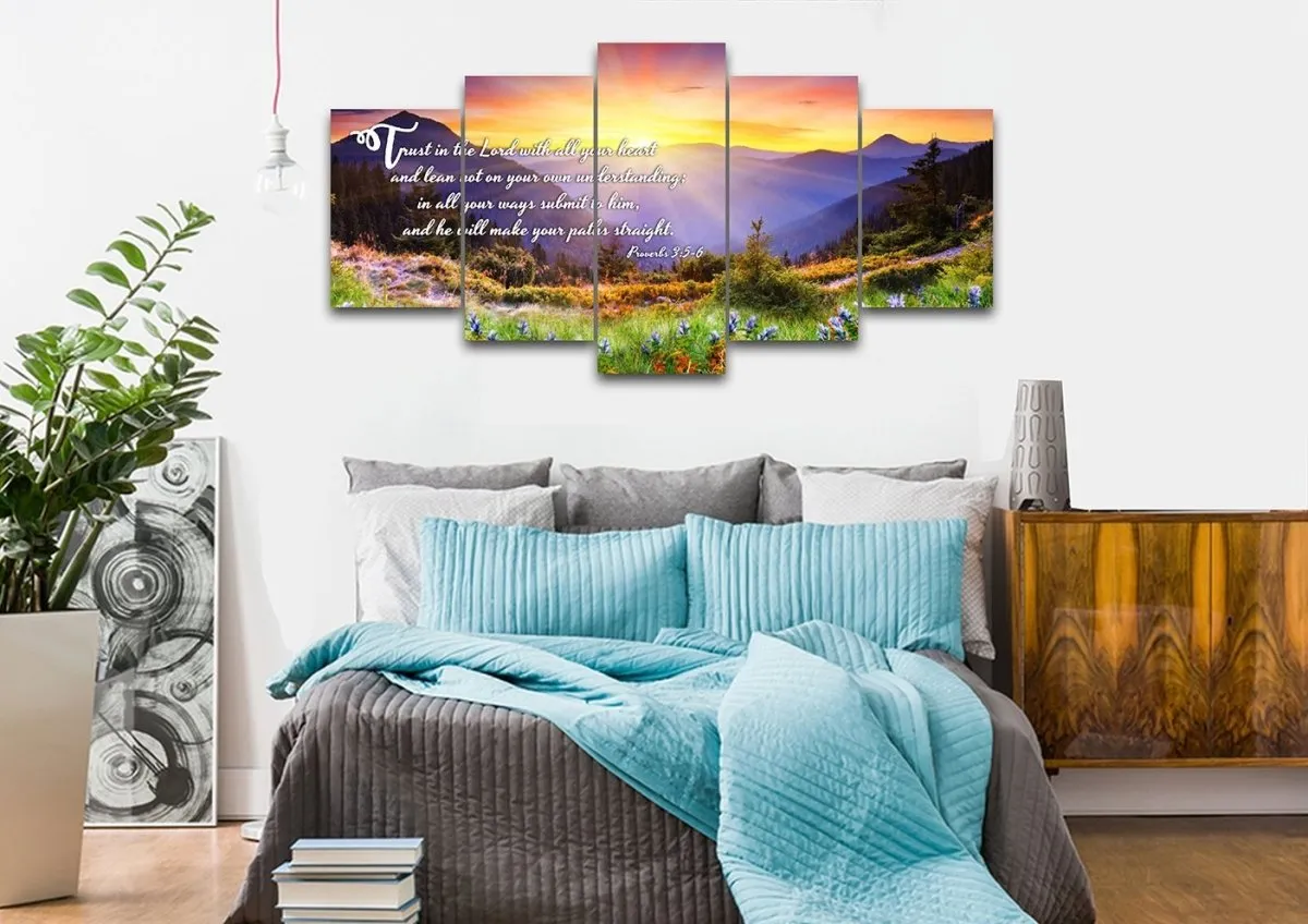 Proverbs 35-6 Niv Trust In The Lord Christian Scripture Wall Art Canvas