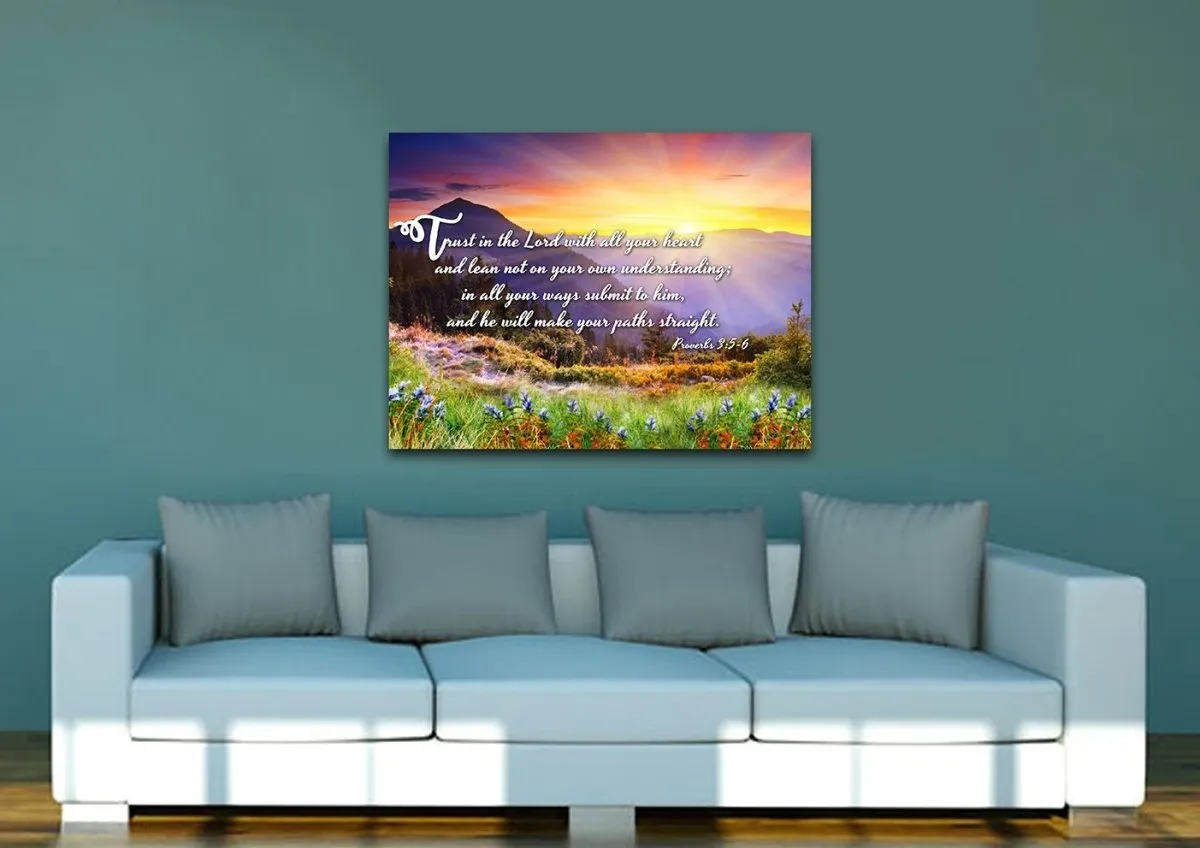 Proverbs 35-6 Niv Trust In The Lord Christian Scripture Wall Art Canvas