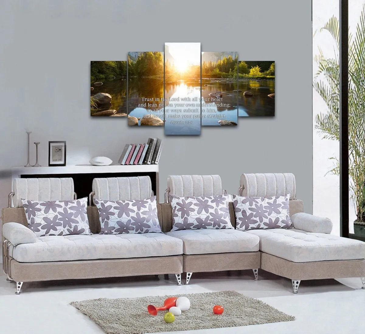 Proverbs 35-6 'Trust In The Lord With All Your Heart' Bible Verse Canvas Wall Art - Christian Canvas Wall Art