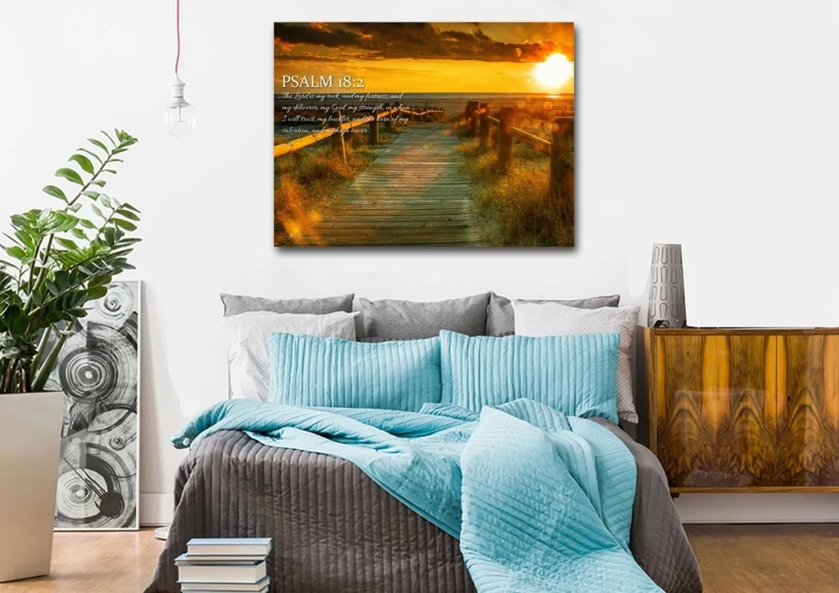Psalm 182 The Lord Is My Rock Canvas Wall Art Print - Christian Canvas Wall Art