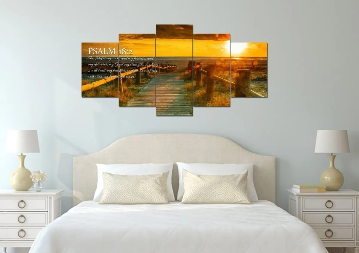Psalm 182 The Lord Is My Rock Canvas Wall Art Print - Christian Canvas Wall Art