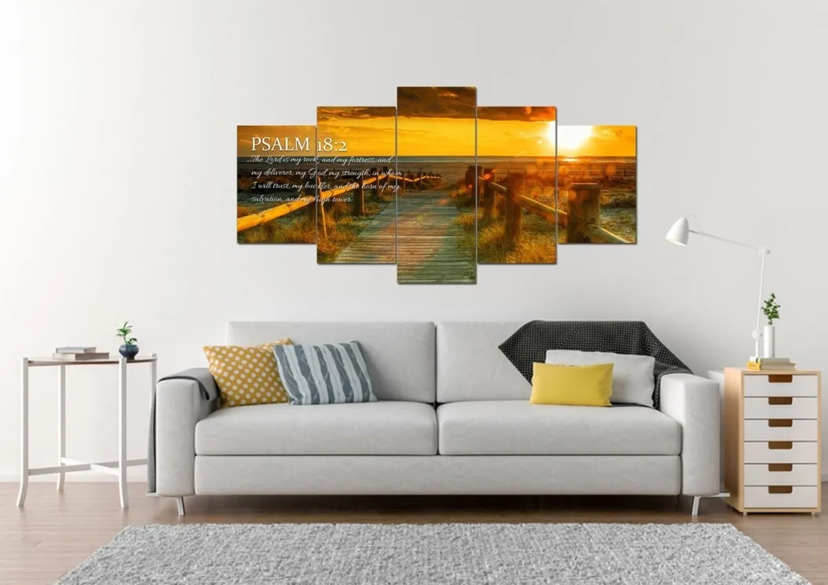 Psalm 182 The Lord Is My Rock Canvas Wall Art Print - Christian Canvas Wall Art