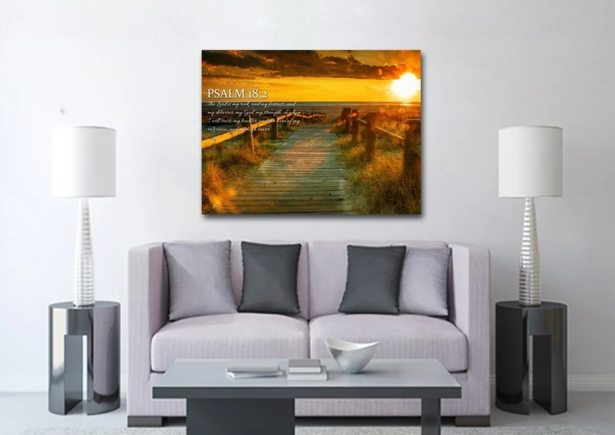 Psalm 182 The Lord Is My Rock Canvas Wall Art Print - Christian Canvas Wall Art