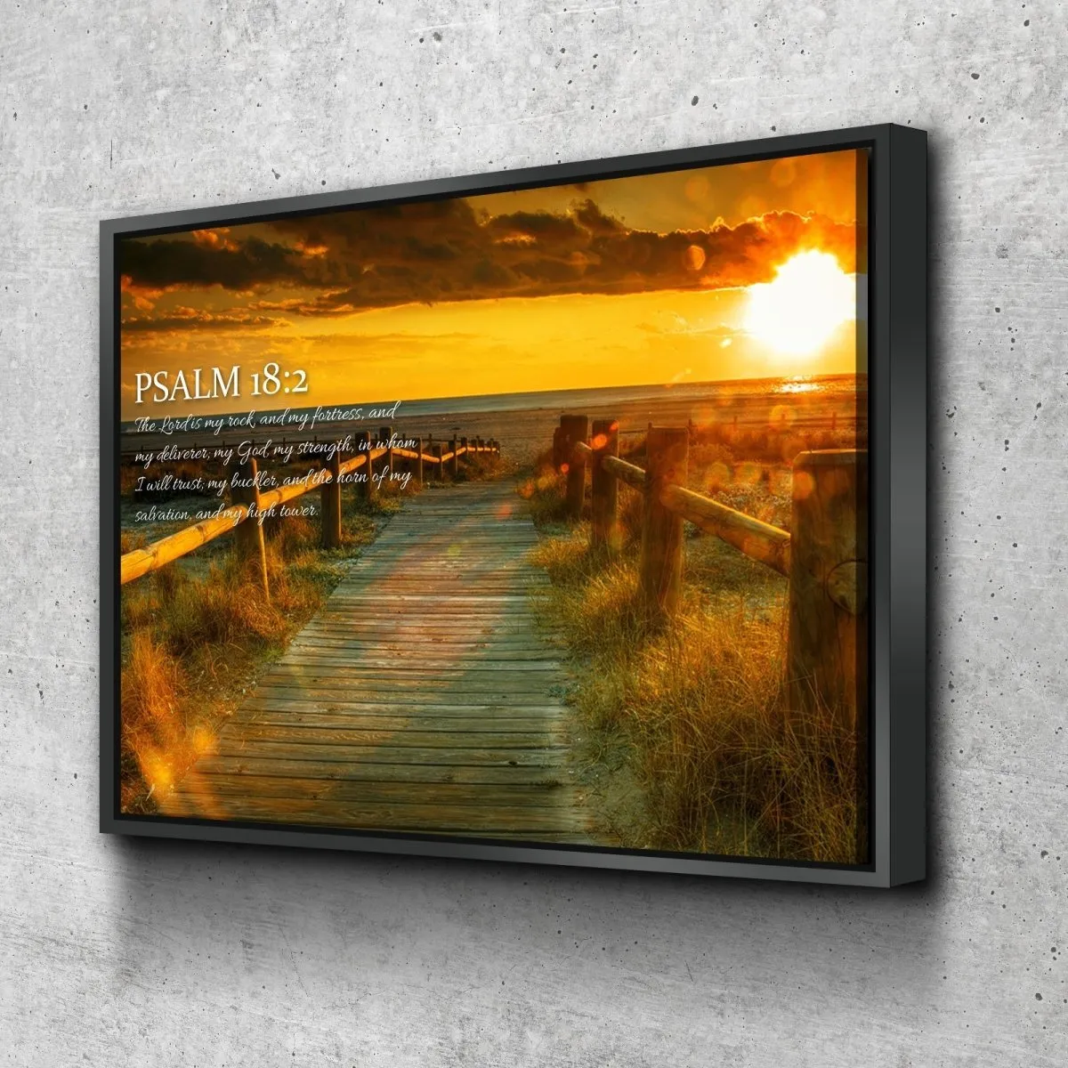 Psalm 182 The Lord Is My Rock Canvas Wall Art Print - Christian Canvas Wall Art