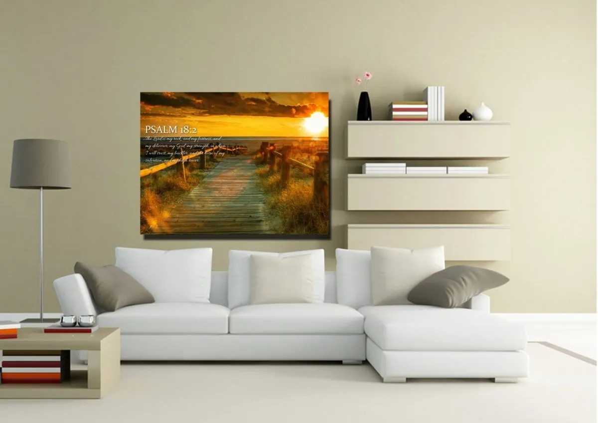 Psalm 182 The Lord Is My Rock Canvas Wall Art Print - Christian Canvas Wall Art