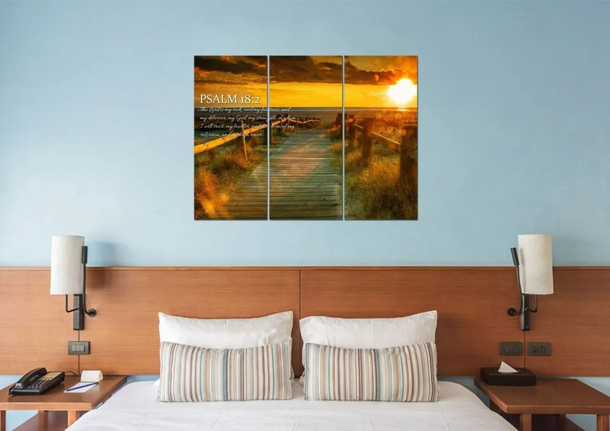 Psalm 182 The Lord Is My Rock Canvas Wall Art Print - Christian Canvas Wall Art