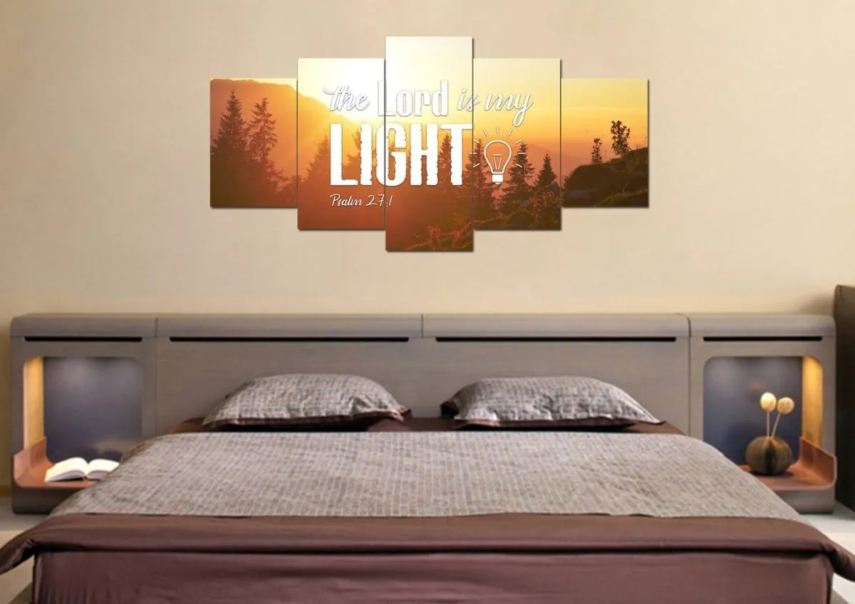 Psalm 271 The Lord Is My Light Canvas Wall Art Print - Christian Canvas Wall Art