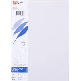 Quill Vellum Translucent Paper A4 White Pack 25