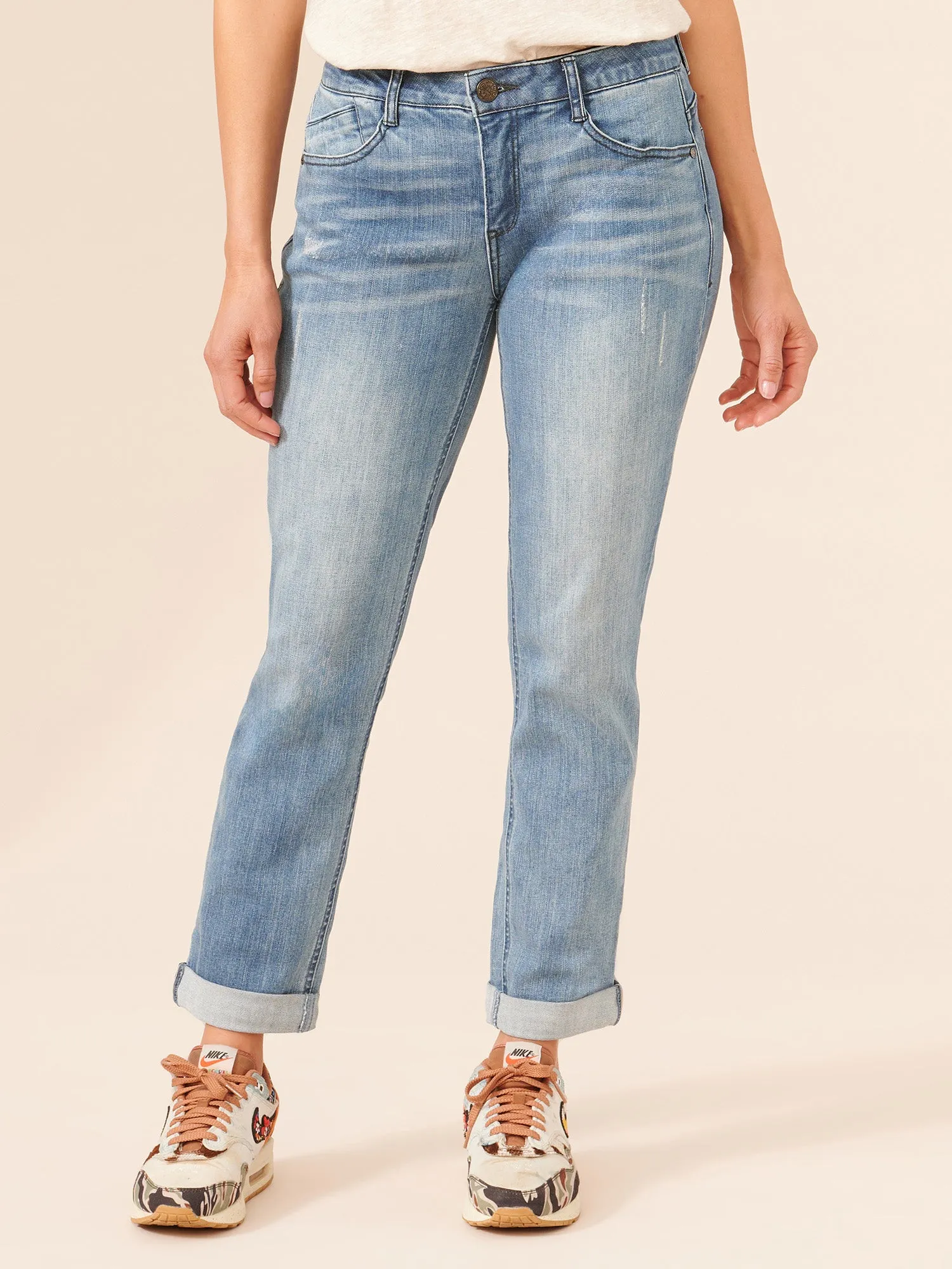 "Ab"solution® Petite Blue Denim Girlfriend Jeans