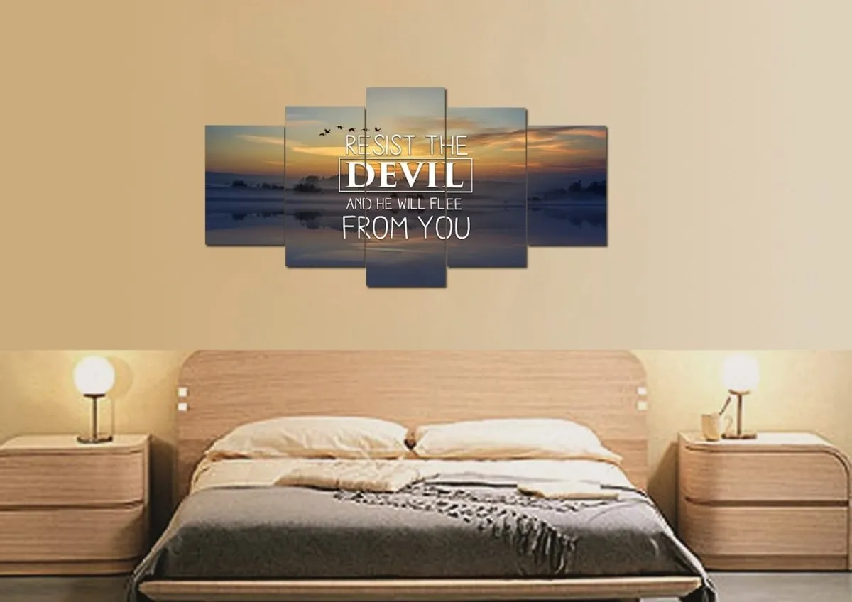 Resist The Devil Canvas Wall Art Print - Christian Canvas Wall Art