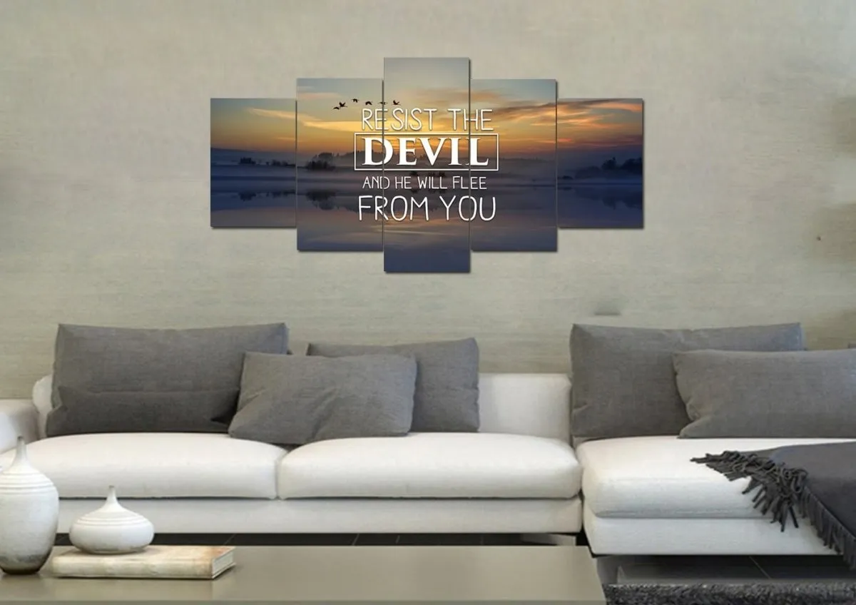 Resist The Devil Canvas Wall Art Print - Christian Canvas Wall Art