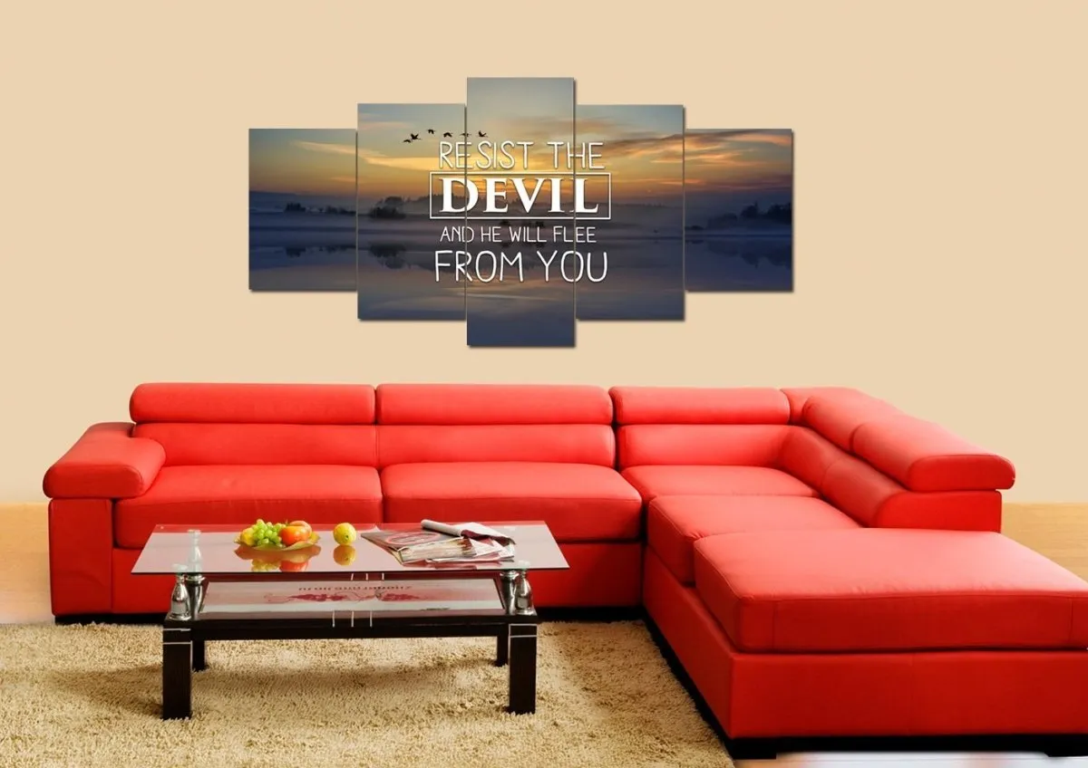Resist The Devil Canvas Wall Art Print - Christian Canvas Wall Art