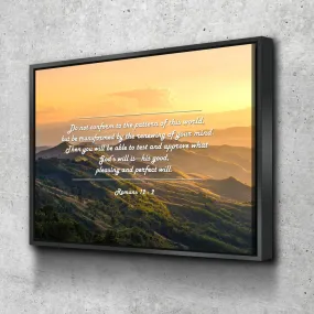 Romans 122 Niv Do Not Conform To The Pattern Bible Verse Wall Art Canvas - Christian Canvas Wall Art