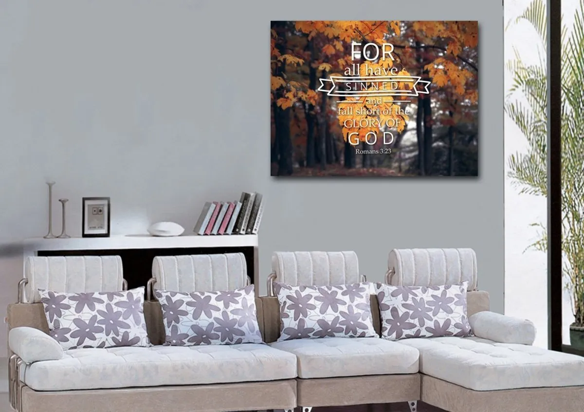 Romans 323 For All Have Sinned Canvas Wall Art Print - Christian Canvas Wall Art