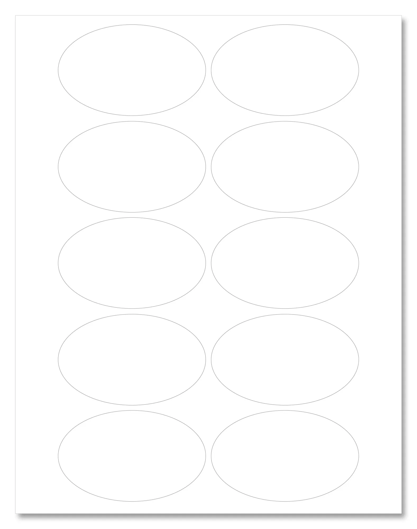 Shiny Gold Foil Oval Labels, 3.25" x 2", for Laser Printers with Template and Printing Instructions, 5 Sheets, 50 Labels (OG32)