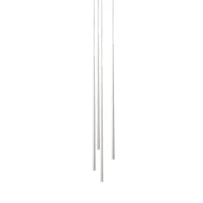 Slim 4 LEDs Pendant White Lacquer Fiber 0917
