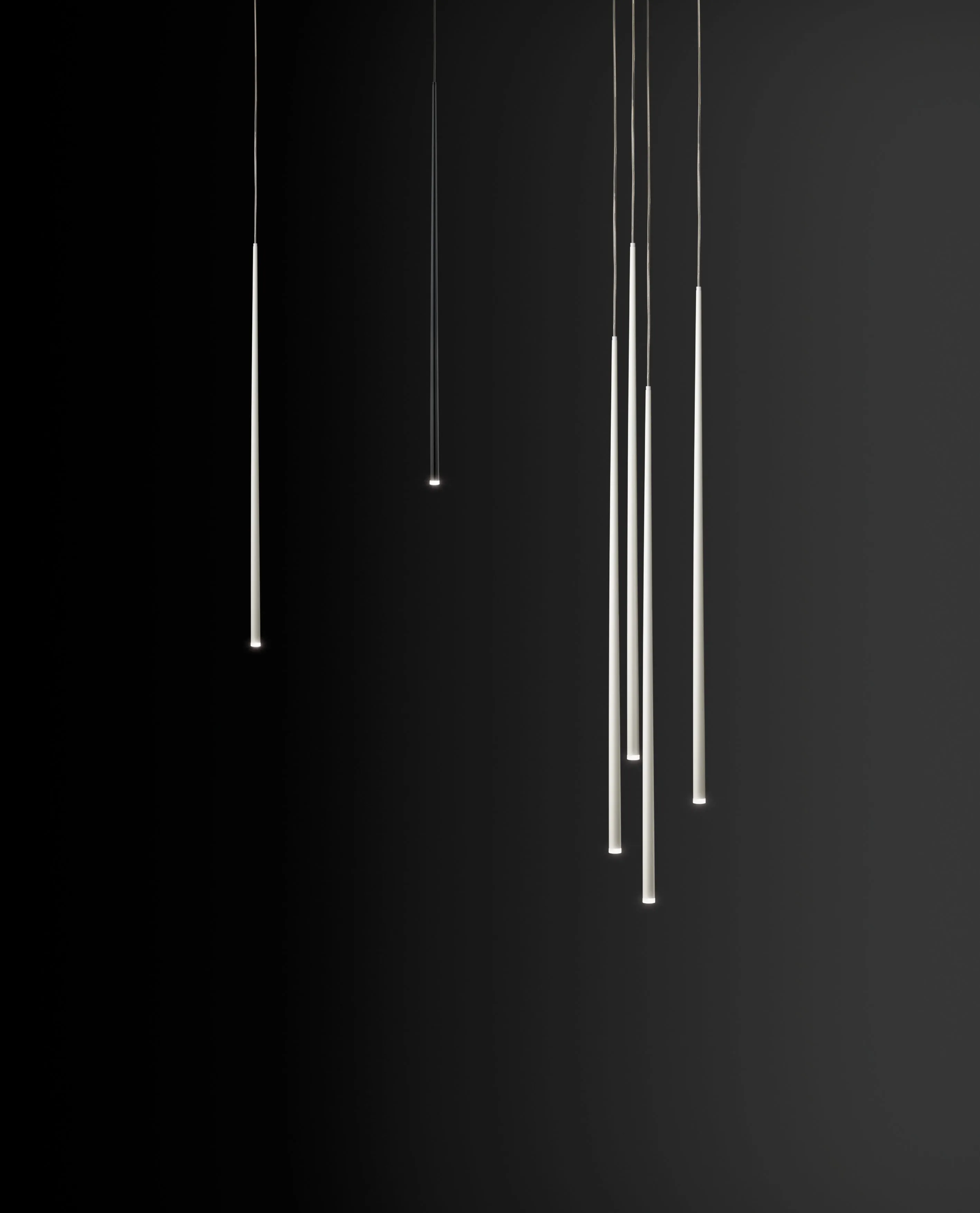 Slim 4 LEDs Pendant White Lacquer Fiber 0917