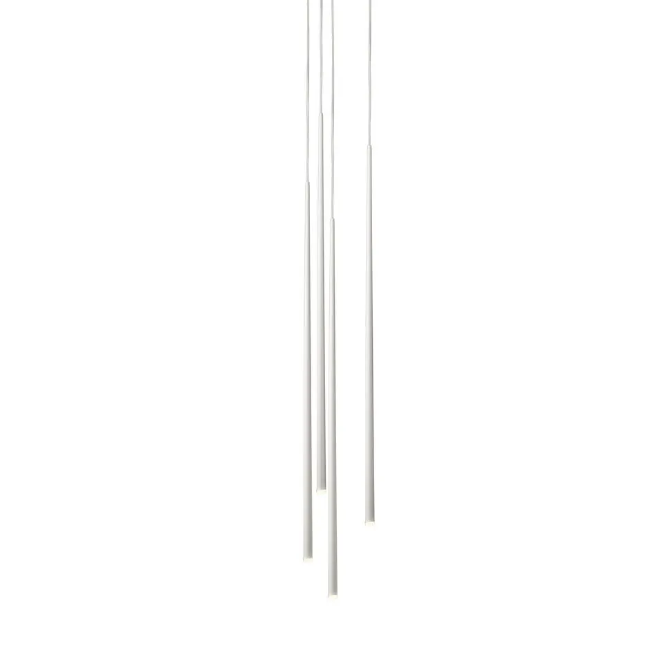 Slim 4 LEDs Pendant White Lacquer Fiber 0917