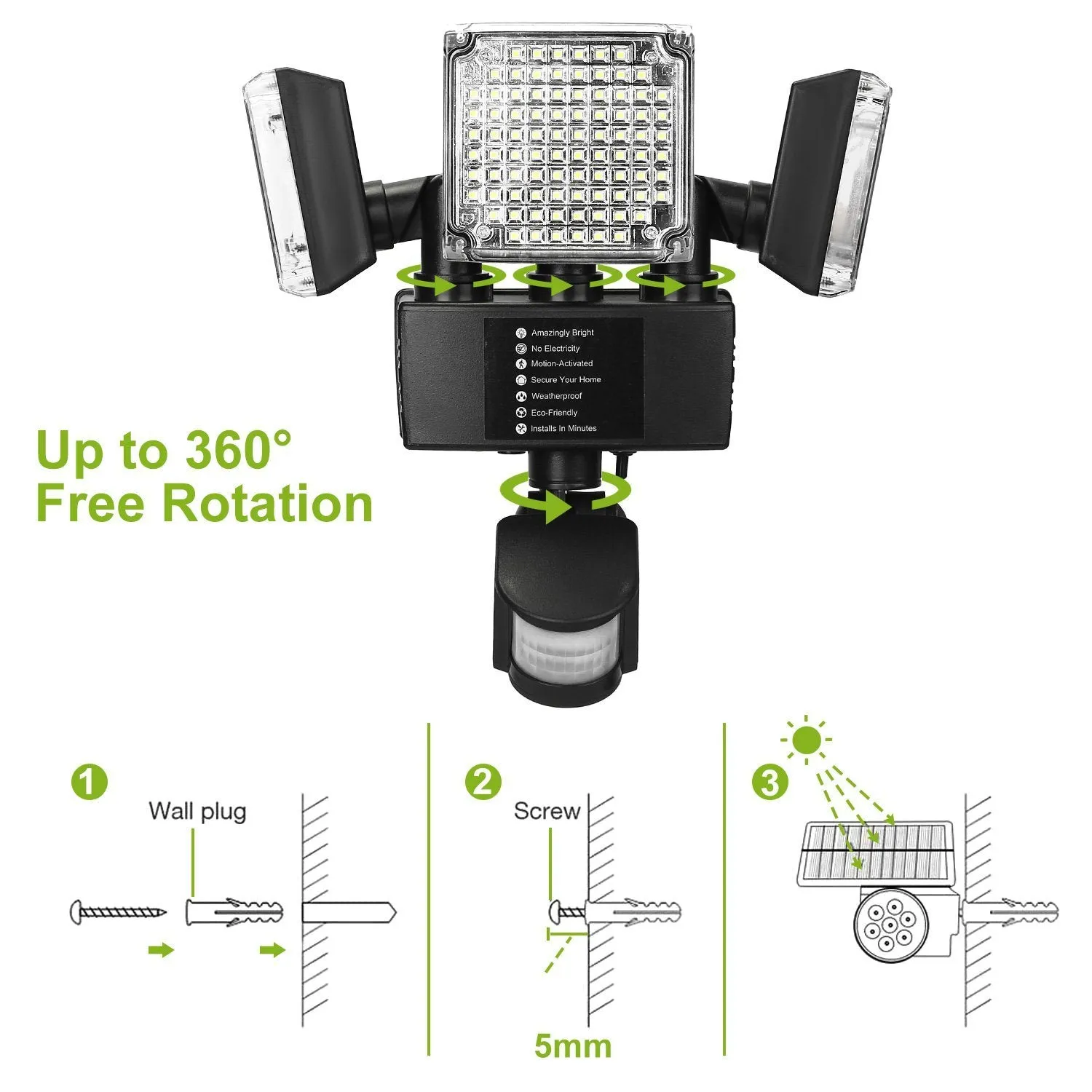 Solar Lights Outdoor 188 LEDs
