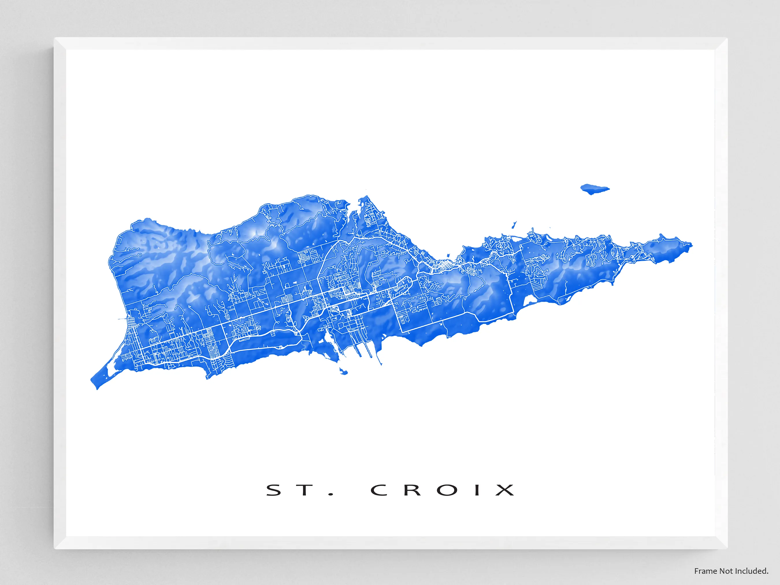 St. Croix Map Print, US Virgin Islands, St Croix USVI Wall Art Prints