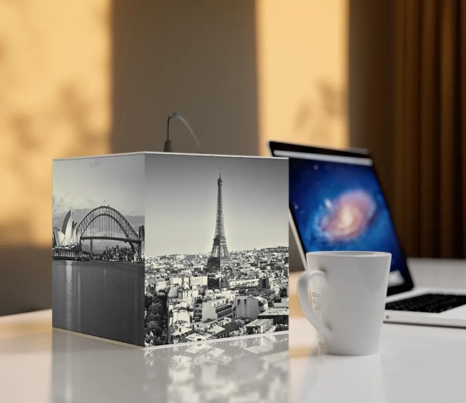 Sydney-Paris Skylines, 3D Printed Square Cube Lamp,Contemporary/Modern/Trendy Light/Home Decor Gifts, Stackable Lights