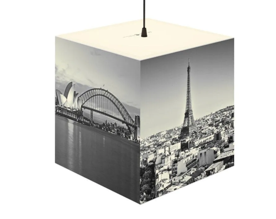 Sydney-Paris Skylines, 3D Printed Square Cube Lamp,Contemporary/Modern/Trendy Light/Home Decor Gifts, Stackable Lights