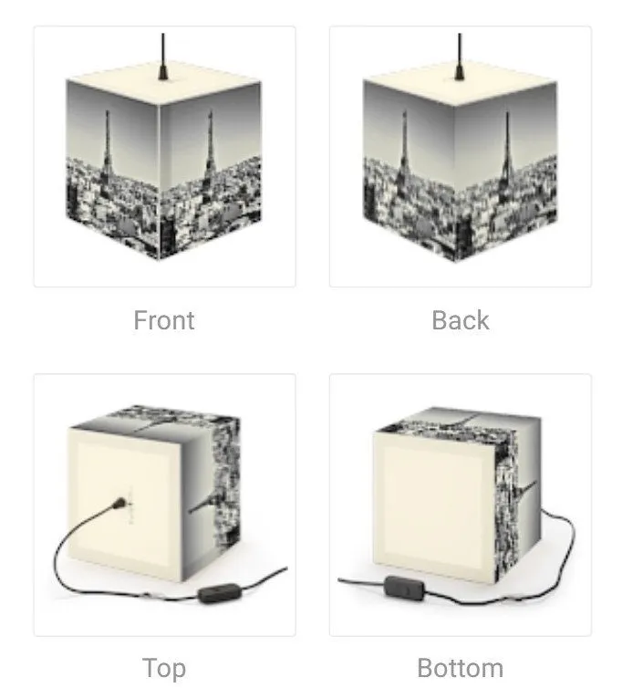 Sydney-Paris Skylines, 3D Printed Square Cube Lamp,Contemporary/Modern/Trendy Light/Home Decor Gifts, Stackable Lights
