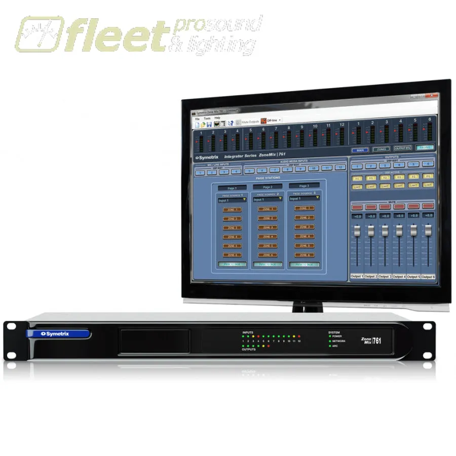 Symetrix Jupiter SYM-ZONE MIX 761 Paging and Music Managment 6 Zone DSP