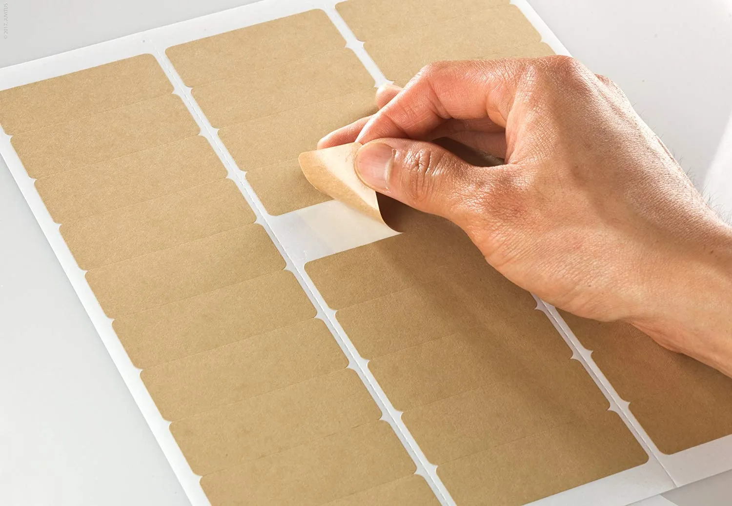 Textured Brown Kraft Address Labels, 2.625" x 1" Rounded Corner, with Downloadable Template and Printing Instructions, 5 Sheets, 150 Labels (MB26)