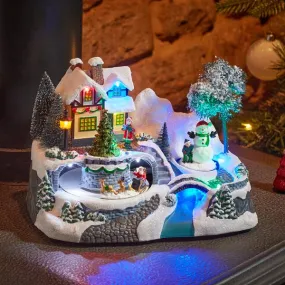 Three Kings Animated Santas SnowScene Village