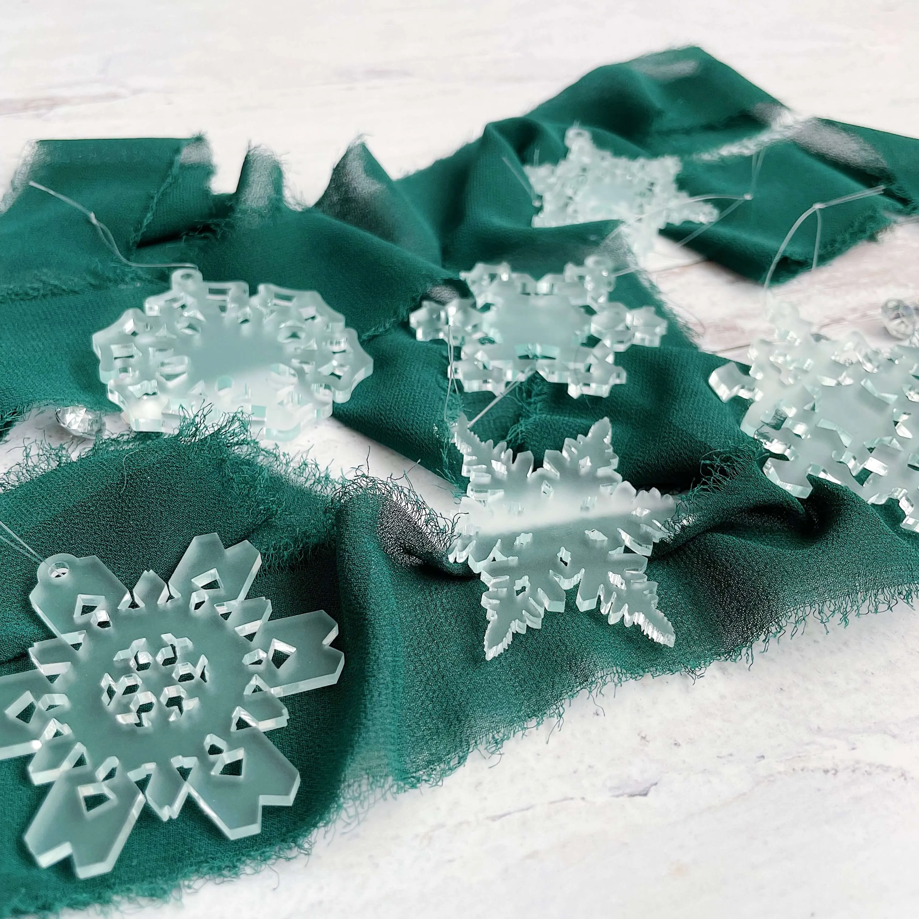 Tiny Snowflake Ornaments - SET OF 6