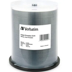 Verbatim 95252 CD-R 700Mb 52X Printable Discs Spindle White Pack 100