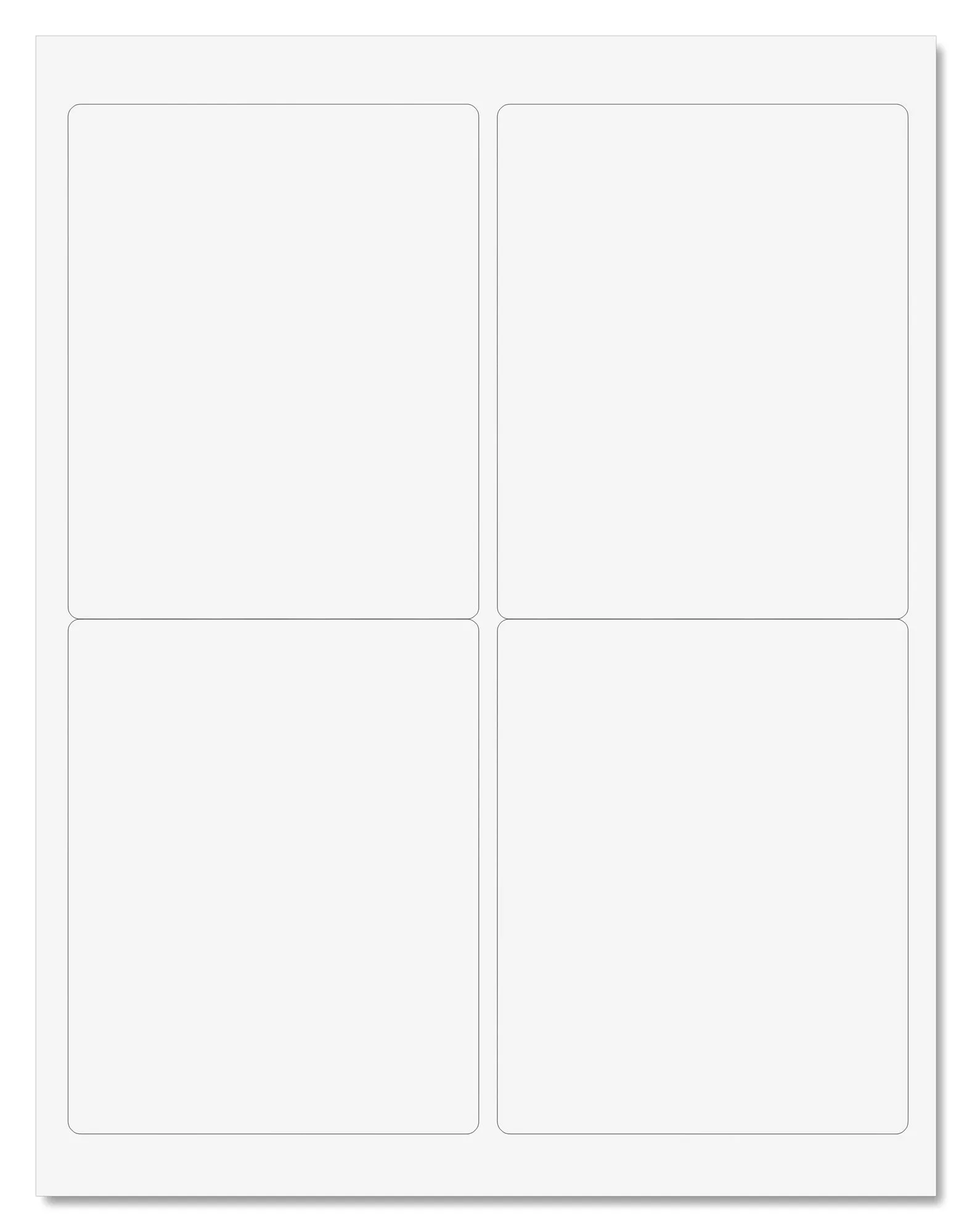 White Matte Rectangle Labels, 4 x 5 Inches, with Template and Printing Instructions, 5 Sheets, 20 Labels (XR45)