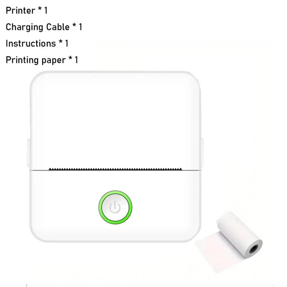 wireless printer Mini Thermal Printer Bluetooth Wireless Inkless Photo Printing Note Label Sticker Pocket Portable Printer for Home Office.