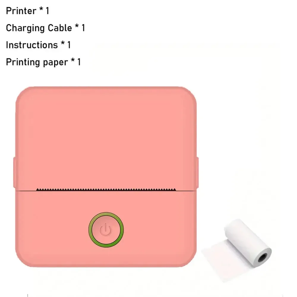 wireless printer Mini Thermal Printer Bluetooth Wireless Inkless Photo Printing Note Label Sticker Pocket Portable Printer for Home Office.
