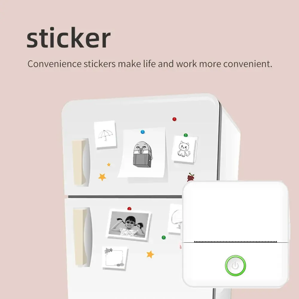 wireless printer Mini Thermal Printer Bluetooth Wireless Inkless Photo Printing Note Label Sticker Pocket Portable Printer for Home Office.