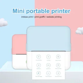 wireless printer Mini Thermal Printer Bluetooth Wireless Inkless Photo Printing Note Label Sticker Pocket Portable Printer for Home Office.