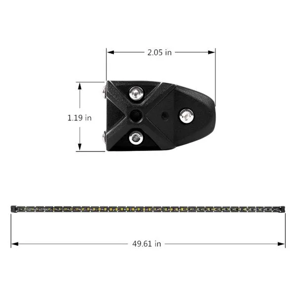 Xprite C6 Series Single Row LED Spot Light Bar with Blue Back Light